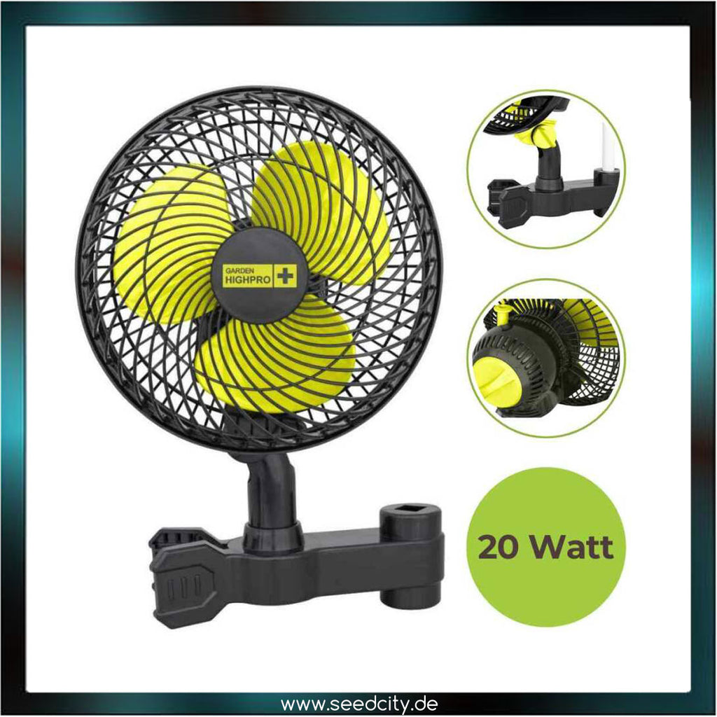 GARDEN HIGHPRO - Growbox Clip Ventilator PROFAN 20W - mit Oszillator Ø20cm