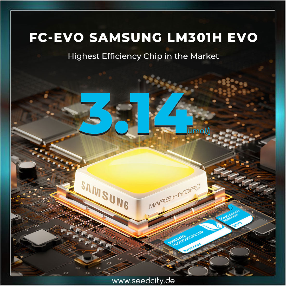 MARS HYDRO - FC 3000-EVO Samsung LM301H 300W - LED Pflanzenlampe