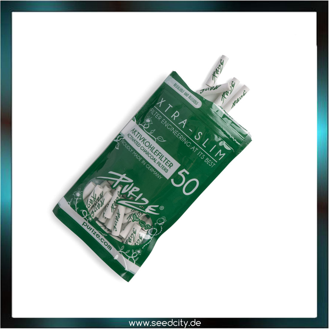 Purize® - Aktivkohlefilter XTRA Slim Size  - Weiß - 50er Pack