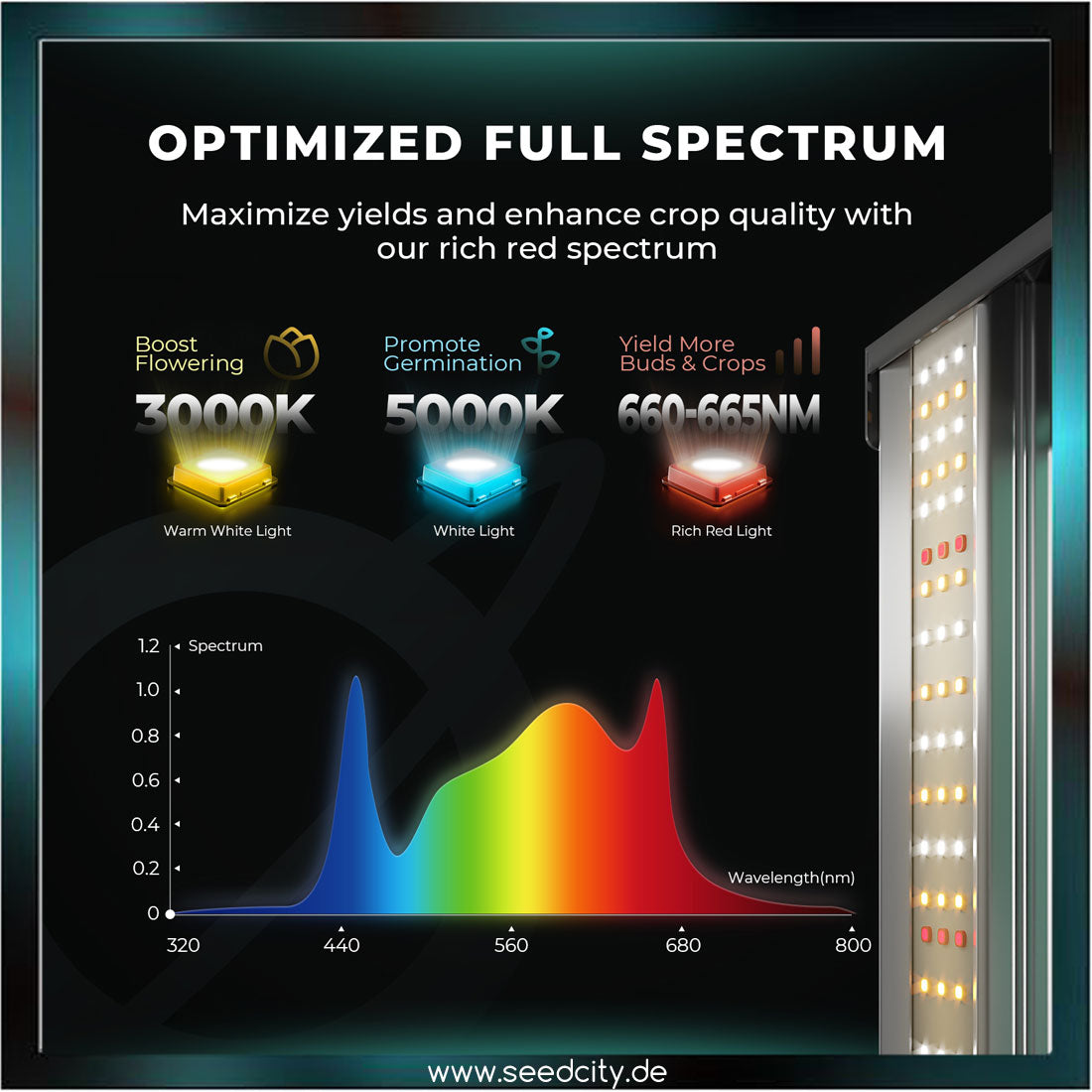 MARS HYDRO - FC1500-EVO Samsung LED 150W Growbox Komplettset - 80x80x160cm