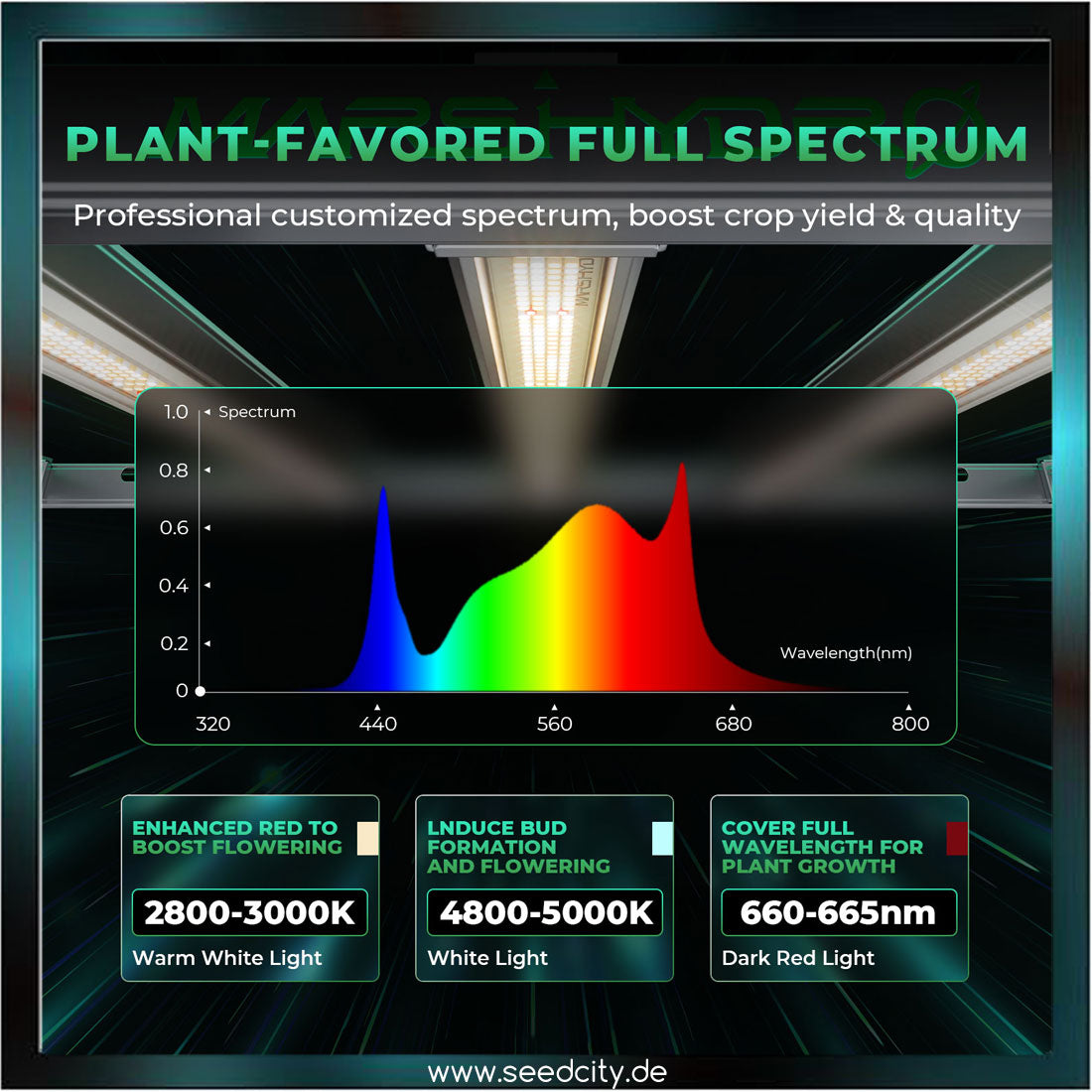 MARS HYDRO - FC-E3000 LED 300W Growbox Komplettset - 100x100x180cm