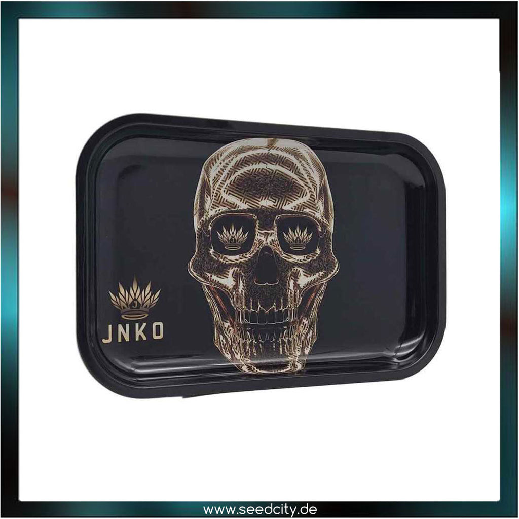 JNKO - Rolling Tray XXL - 29x19cm - Luxus Kunstserie - Golden Skull