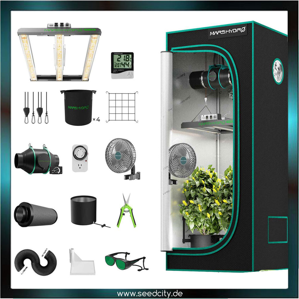 MARS HYDRO - FC1500-EVO Samsung LED 150W Growbox Komplettset - 80x80x160cm