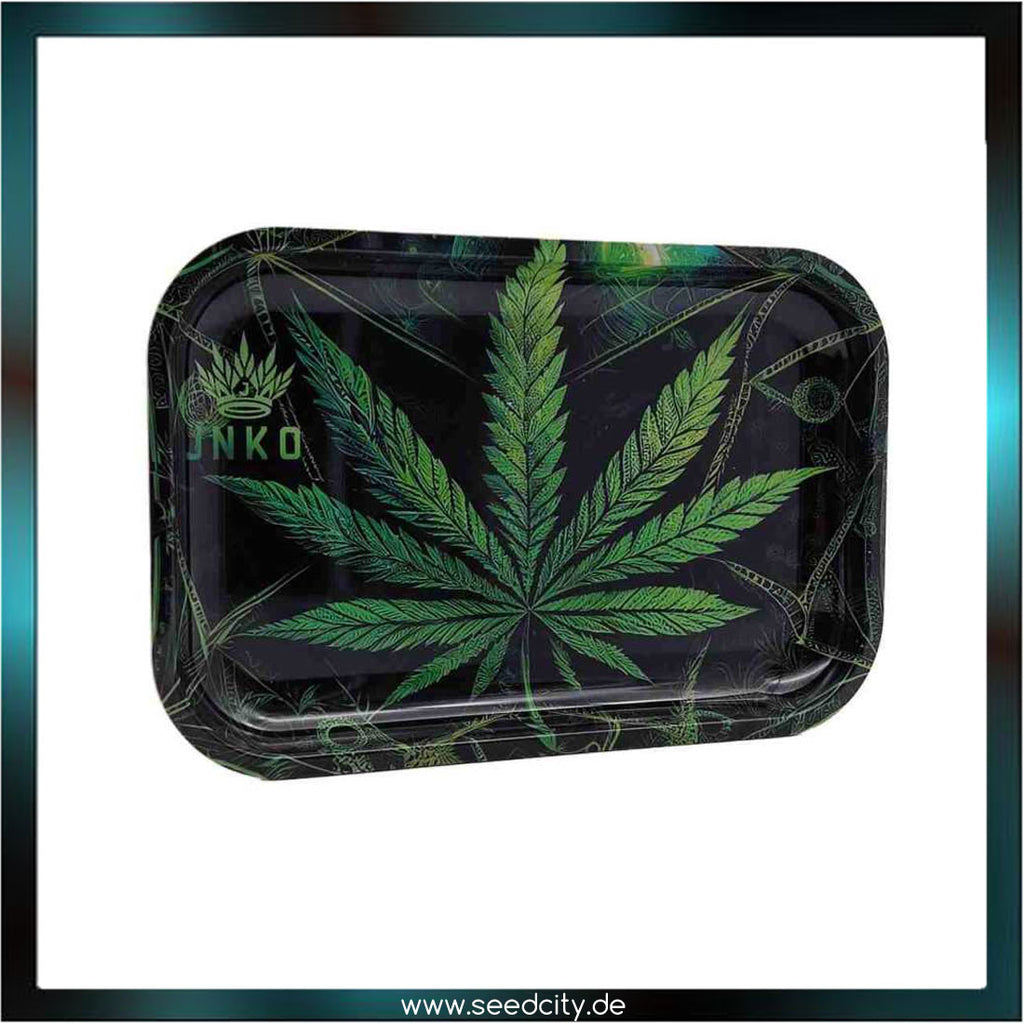 JNKO - Rolling Tray XXL - 29x19cm - Psychedelische Serie 5 - Cannabis Blatt