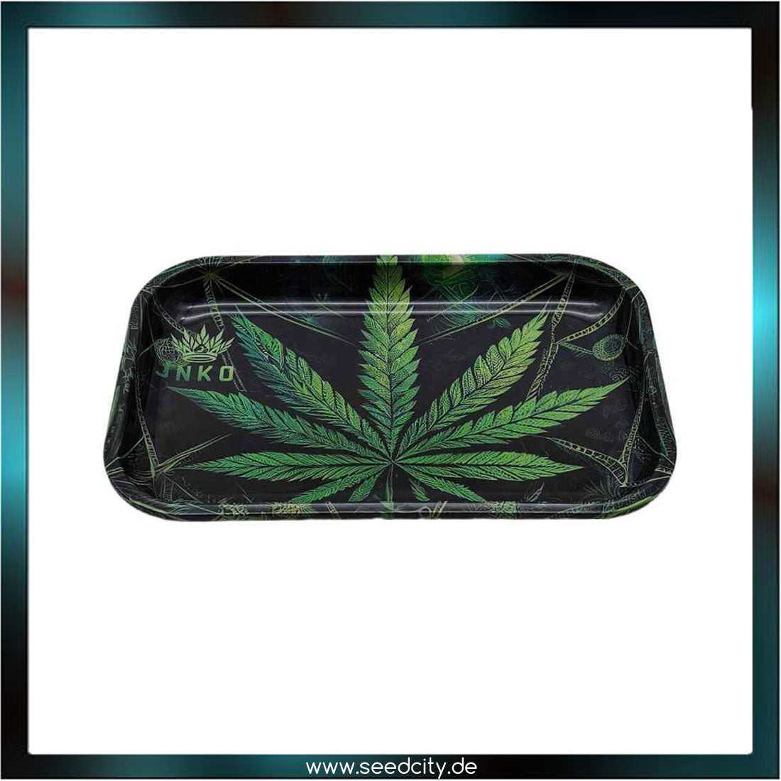 JNKO - Rolling Tray XXL - 29x19cm - Psychedelische Serie 5 - Cannabis Blatt