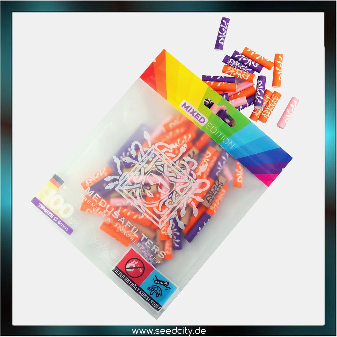 MEDUSA Aktivkohlefilter - Slim Size 6mm - 100er Packung Mixed