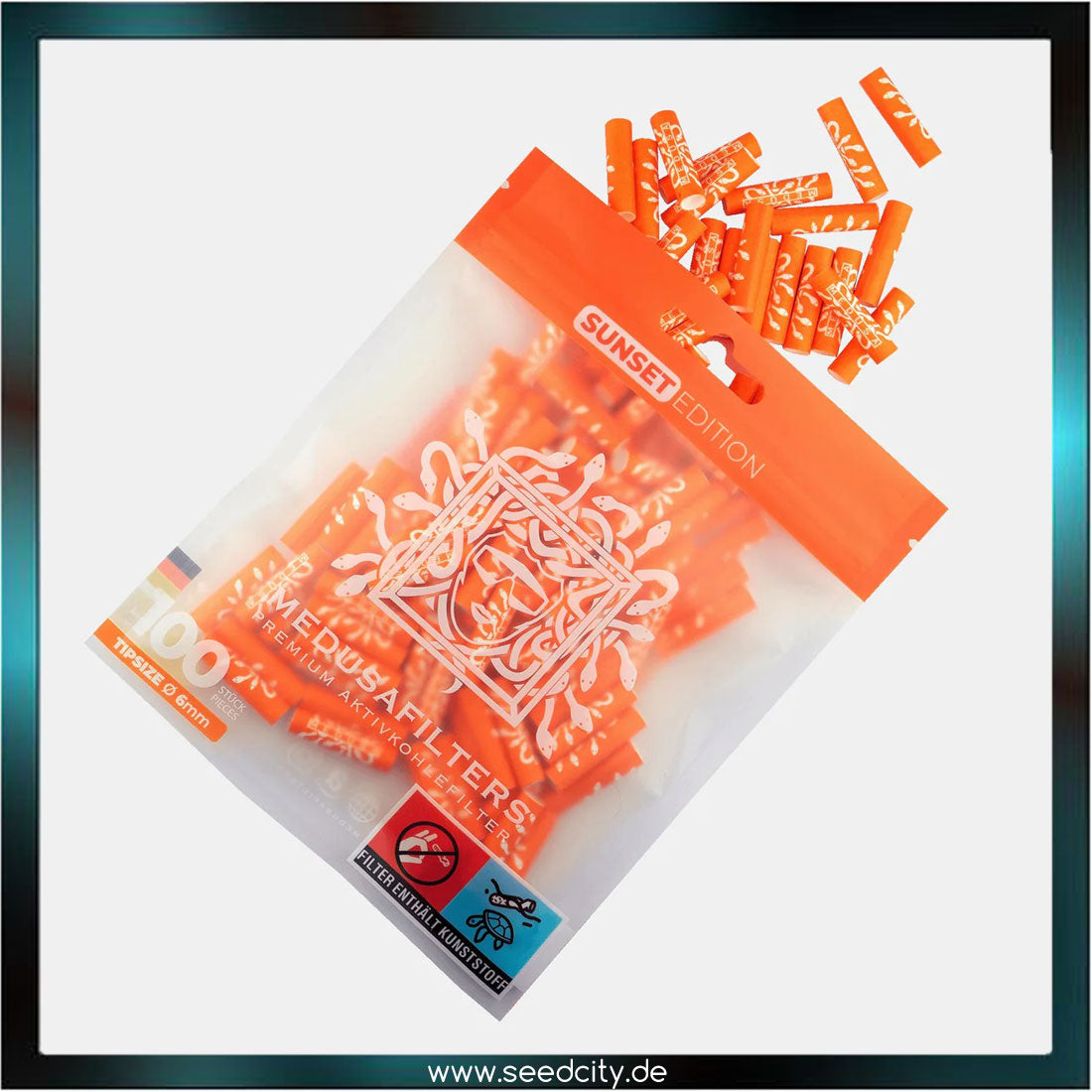 MEDUSA Aktivkohlefilter - Slim Size 6mm - 100er Packung Sunset