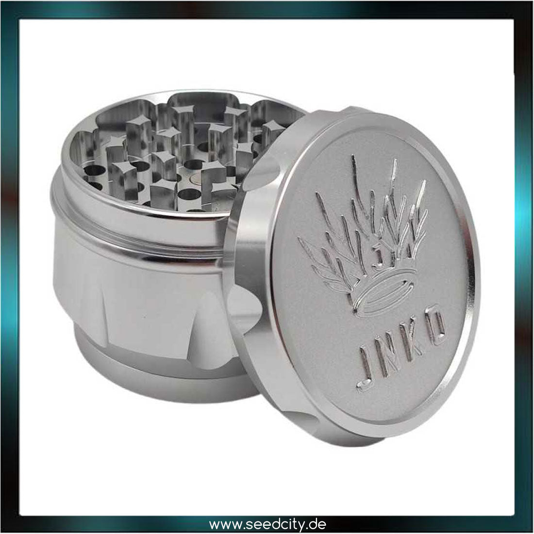 JNKO - GRINDER ELEGANCE XL 4-tlg. Silber- Aluminium 63mm