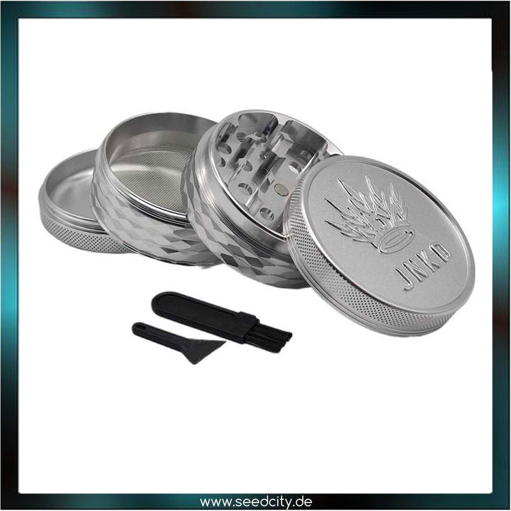 JNKO - GRINDER MAJESTIC XL 4-tlg. Silber - Aluminium 63mm