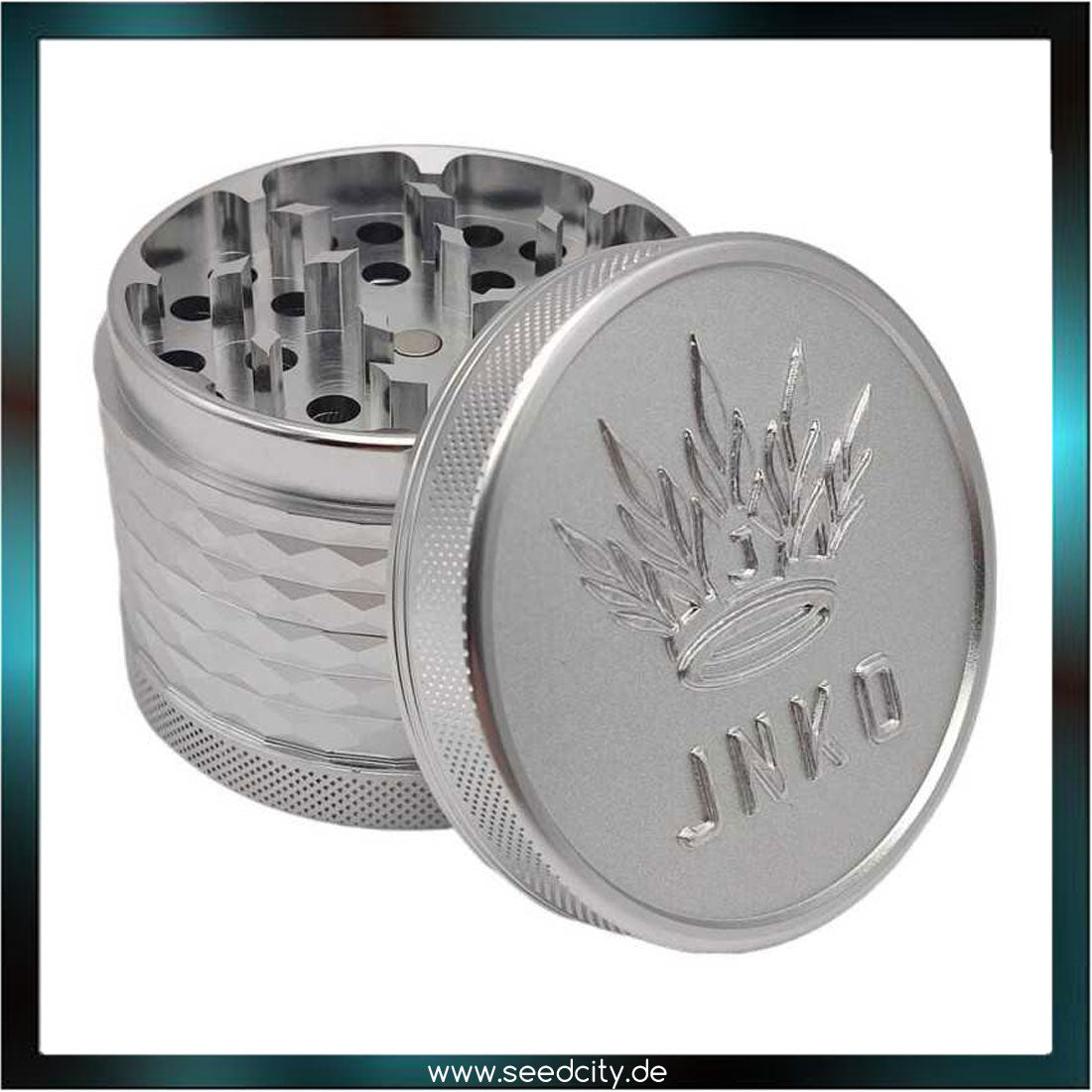 JNKO - GRINDER MAJESTIC XL 4-tlg. Silber - Aluminium 63mm