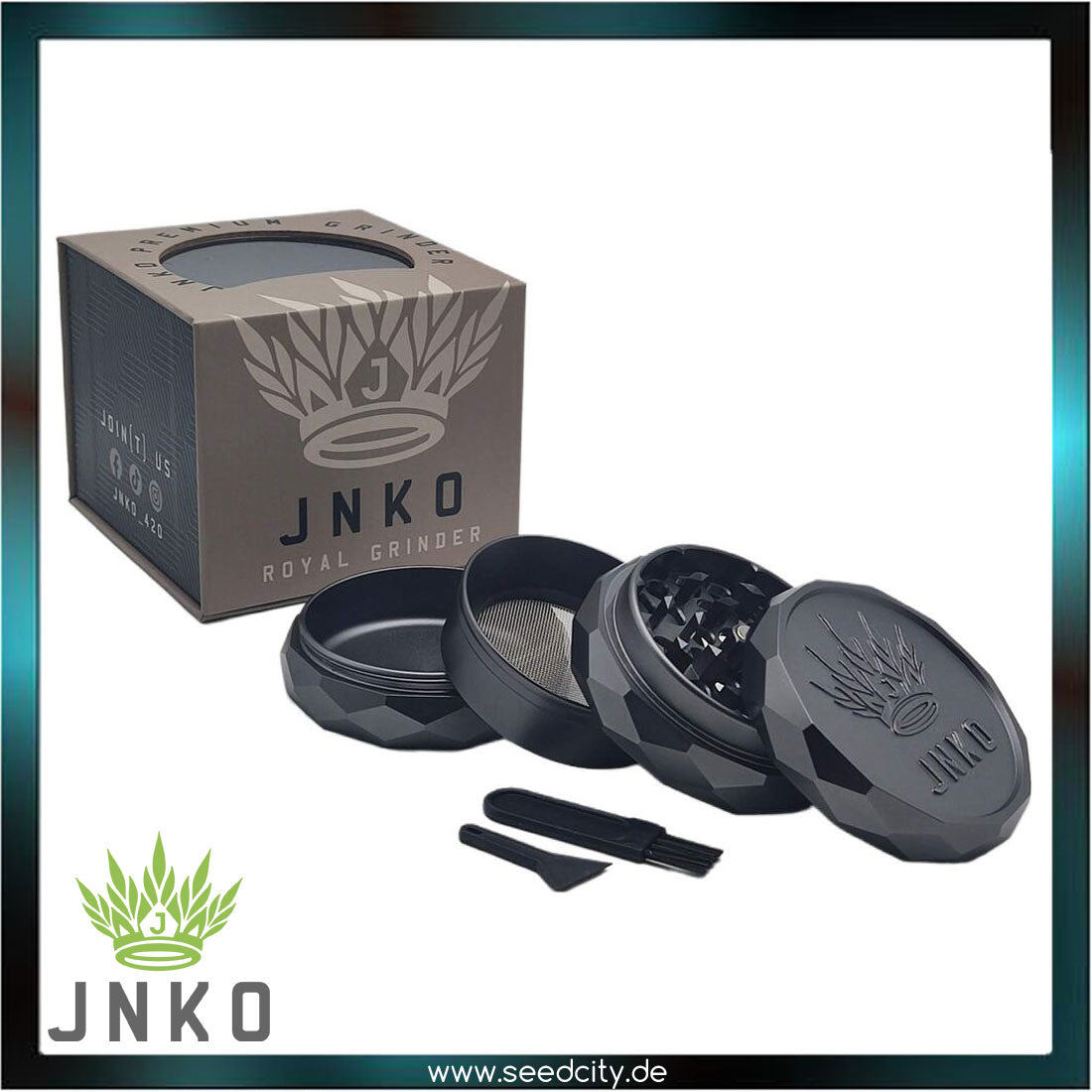 JNKO - GRINDER ROYAL XL 4-tlg. Anthrazit - Aluminium 63mm