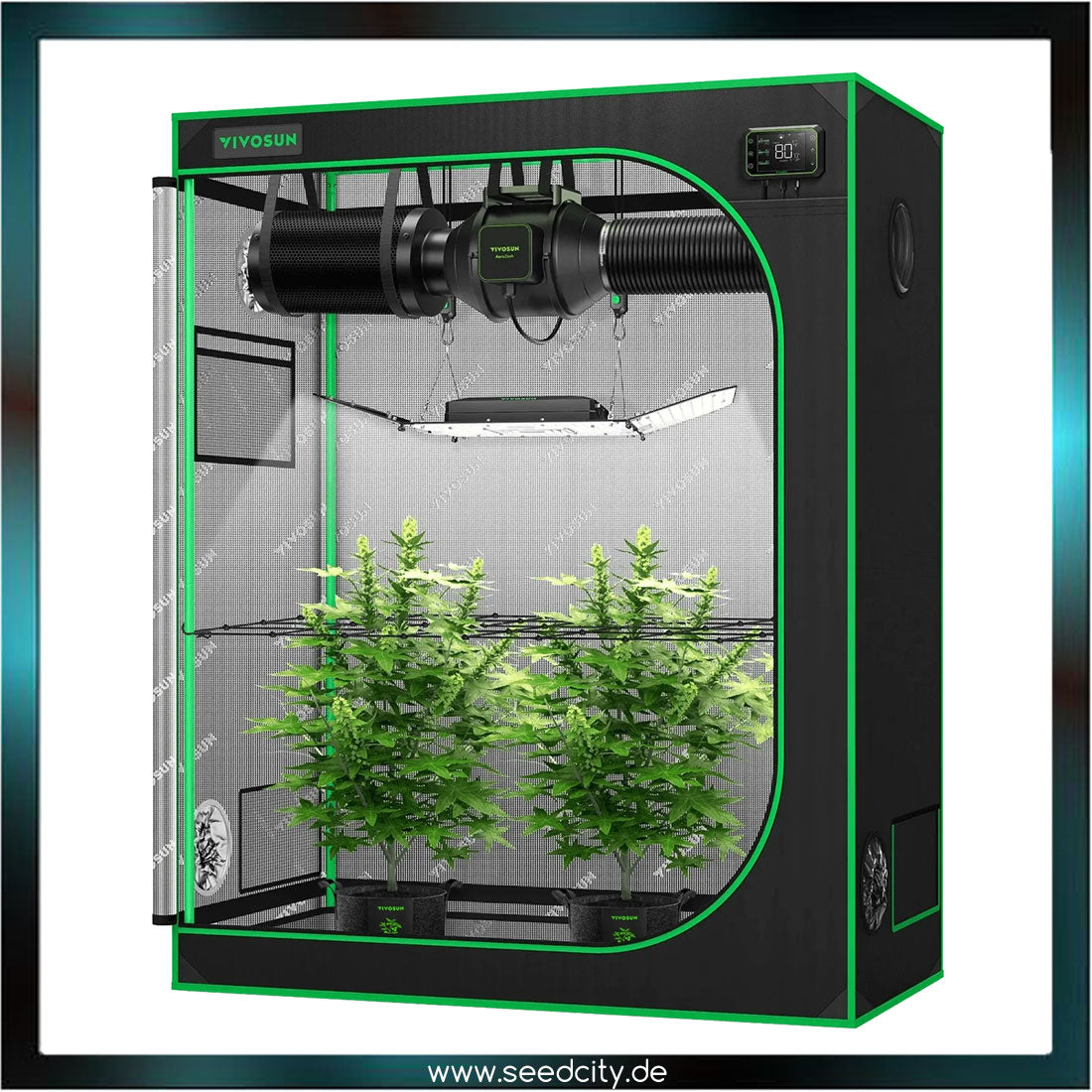 Vivosun - Smart LED Growbox Komplettset GIY-SGS-42 - 200W - 120x60x150cm