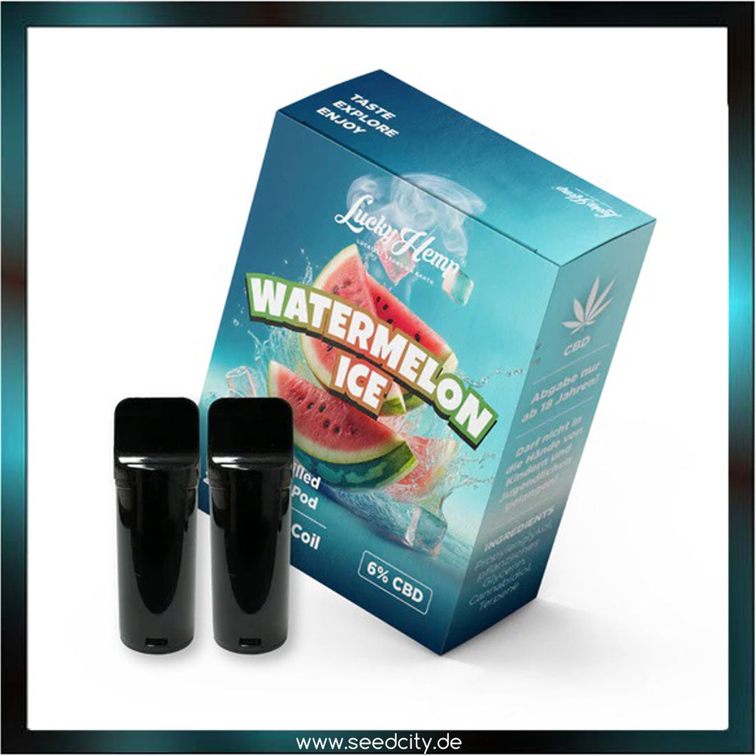 Lucky Hemp - CBD Vape Pods - 2x Watermelon Ice