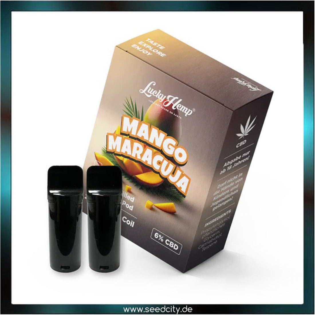 Lucky Hemp - CBD Vape Pods - 2x Mango Maracuja
