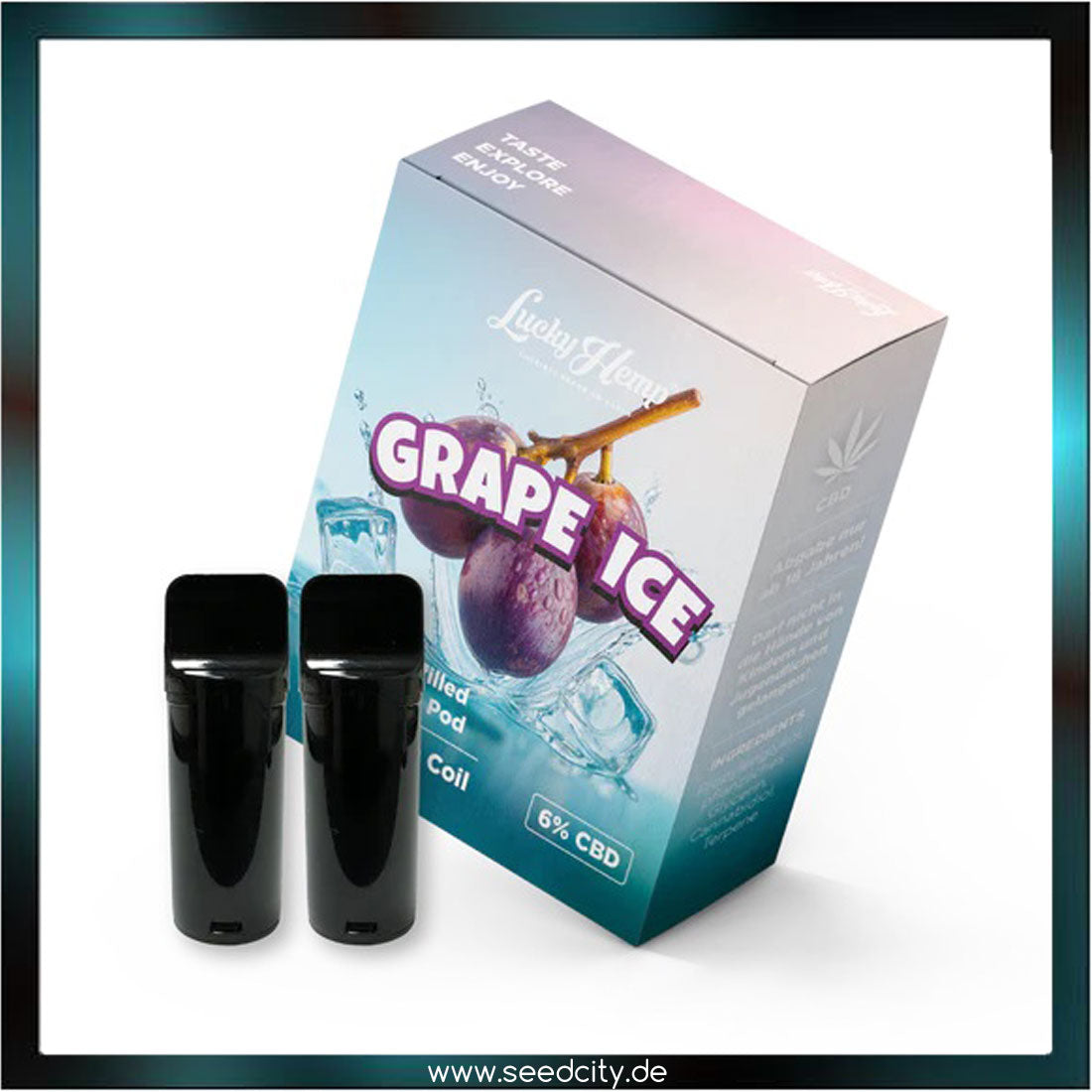 Lucky Hemp - CBD Vape Pods - 2x Grape Ice