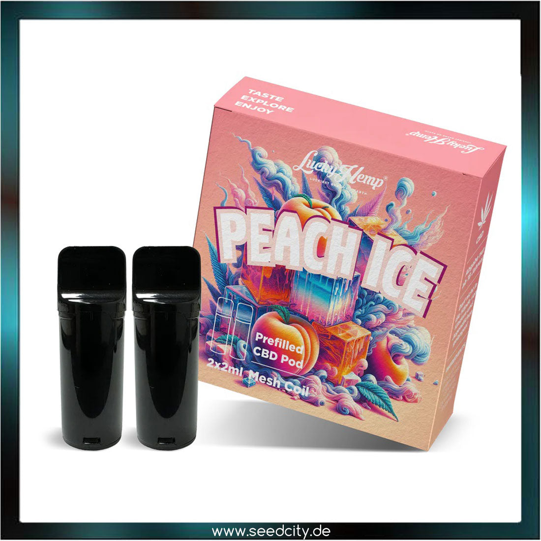 Lucky Hemp - CBD Vape Pods - 2 x Peach Ice